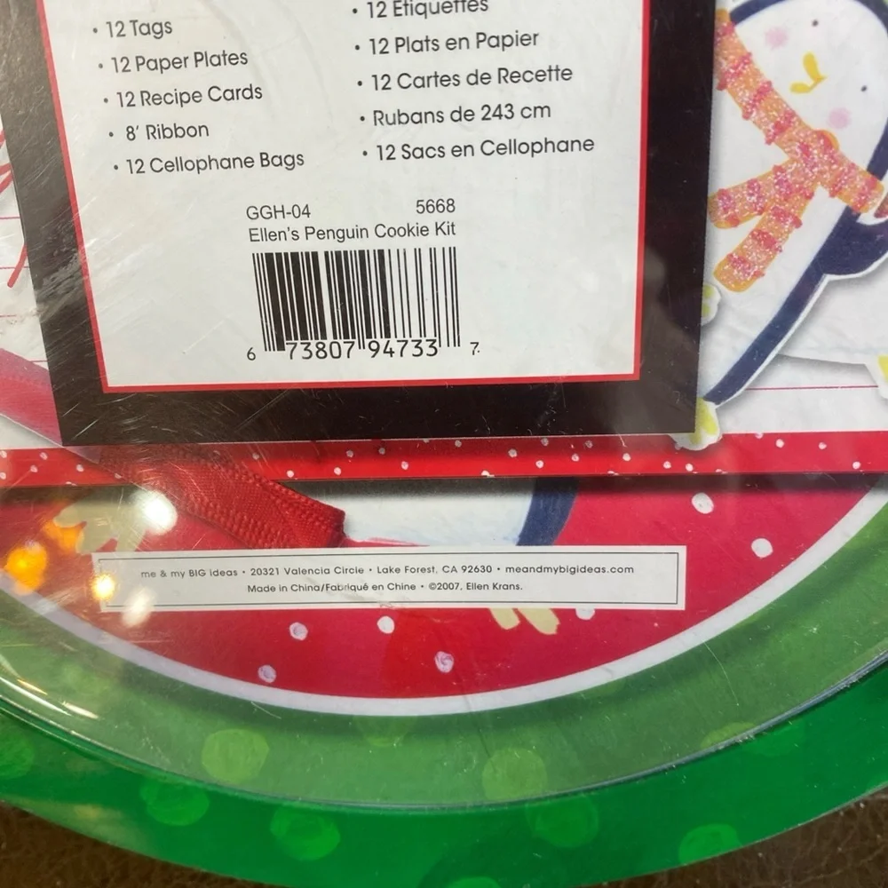 Cookie Exchange Kit Christmas Holiday Tin‎ Ellen Krans Plates Tags Ribbon Bags